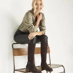 Tucci Brown Suede Chunky Knee High Boots<Carl Scarpa New