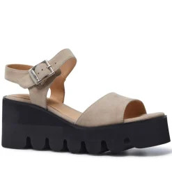 Veronne Beige Suede Wavesole Sandals<Carl Scarpa Outlet