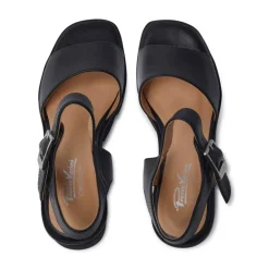 Veronne Black Leather Wavesole Sandals<Carl Scarpa Outlet